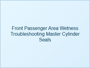 Diagnosing Front Wetness From Master Cylinder Seals