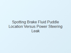 Spotting Brake Fluid Versus Power Steering Leaks