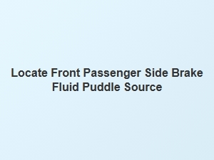 Finding a Brake Fluid Leak Under Your Passenger Seat