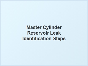 Identifying a Brake Master Cylinder Reservoir Leak
