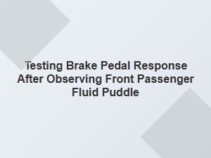 Testing Brake Pedal Response After Finding a Fluid Leak